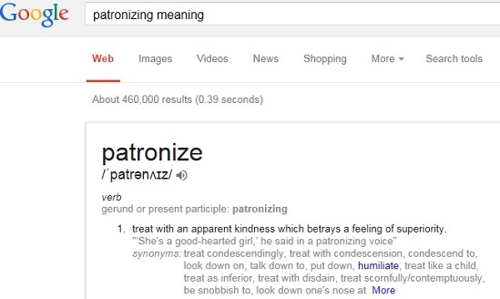 patronizing meaning