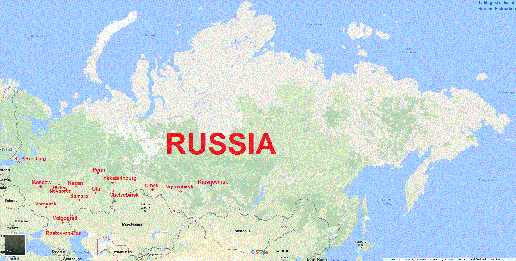 How many Russian cities have over 1 million population? 15 Biggest