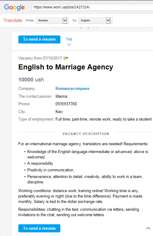 Marriage agency job work romancecompass