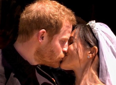 Royal wedding, the kiss, photo.