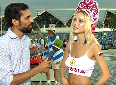 Natalya Nemchinova, Russia, hottest soccer fan.
